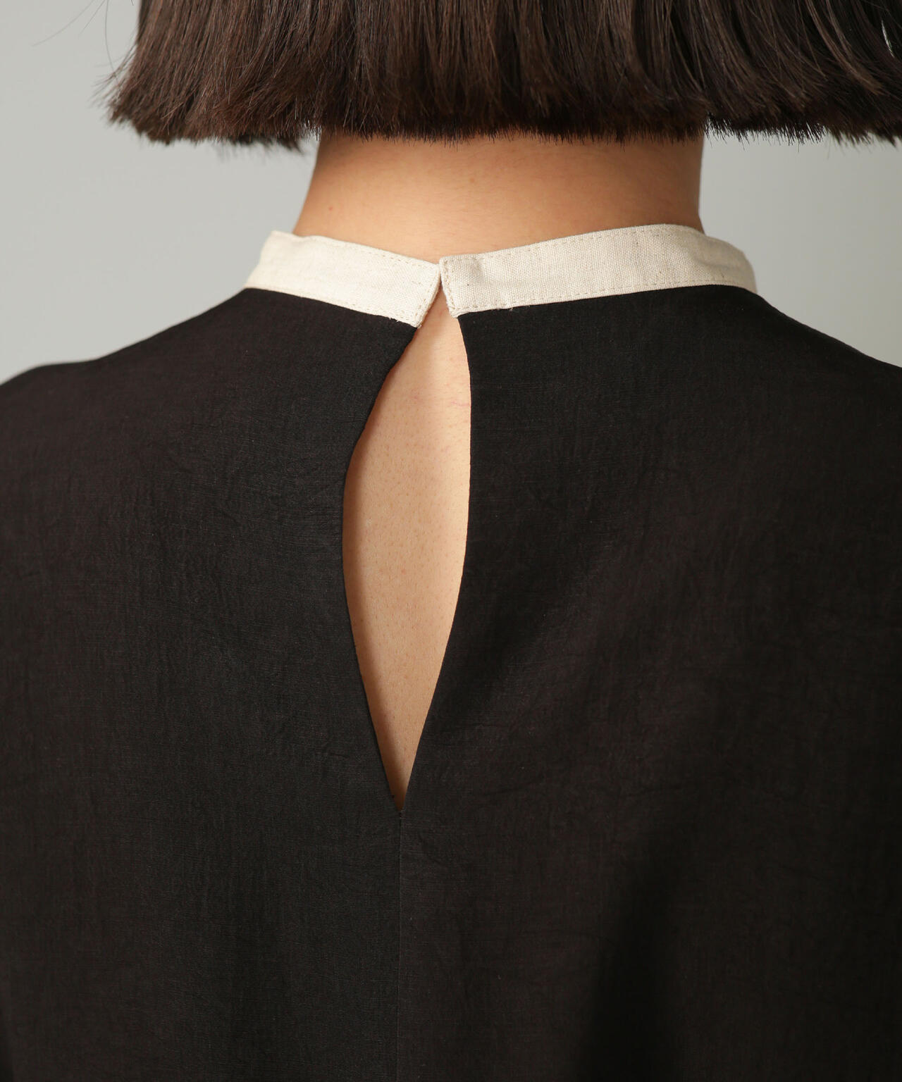 スラブワッシャー 配色トリミングミニワンピース 6693119315