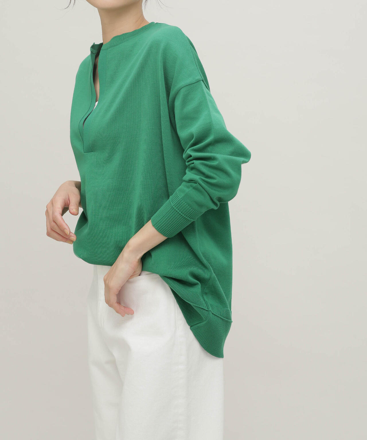 LB.03/思いきり洗えるニット スキッパーボーダープルオーバー 6693122304