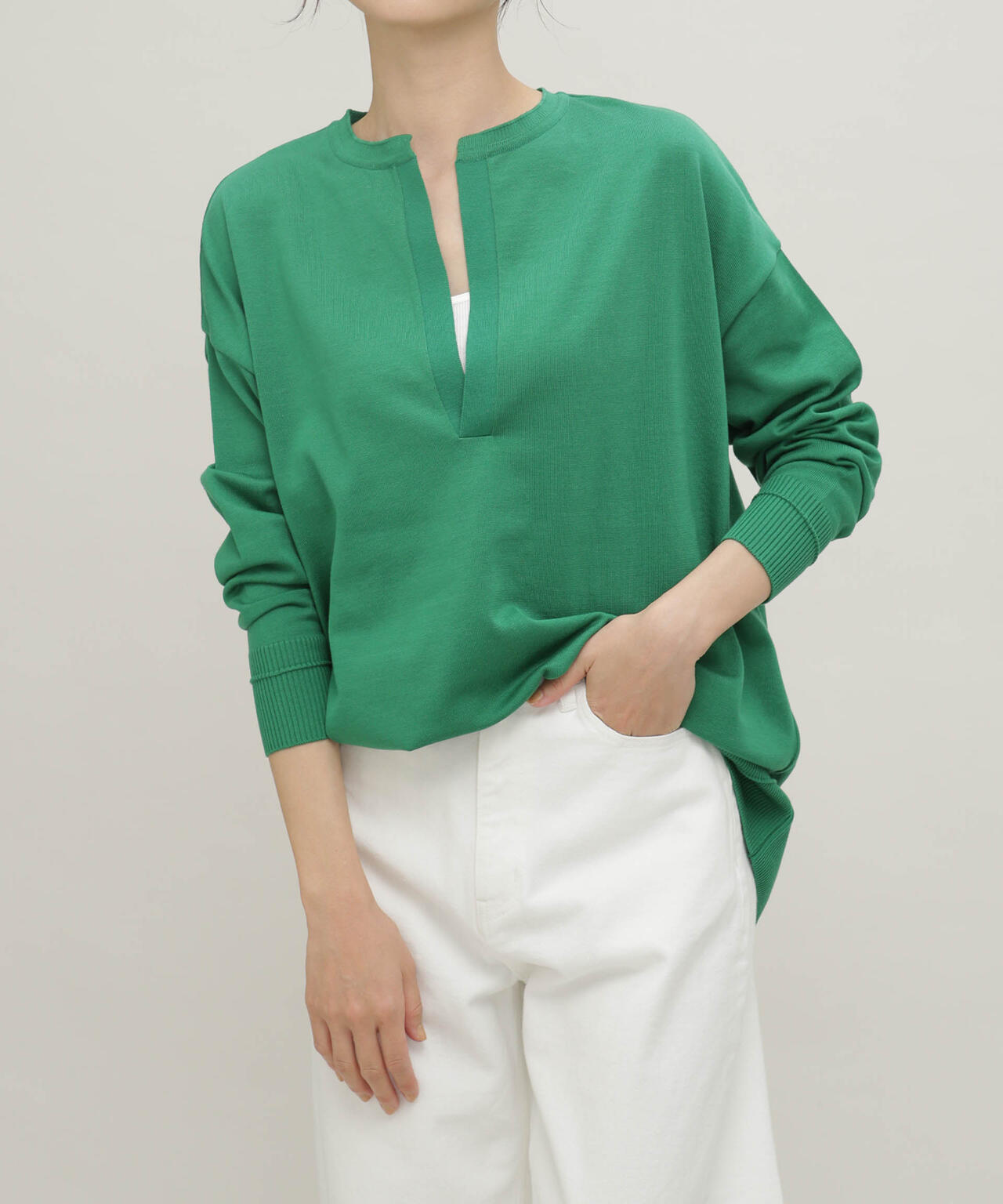 LB.03/思いきり洗えるニット スキッパーボーダープルオーバー 6693122304