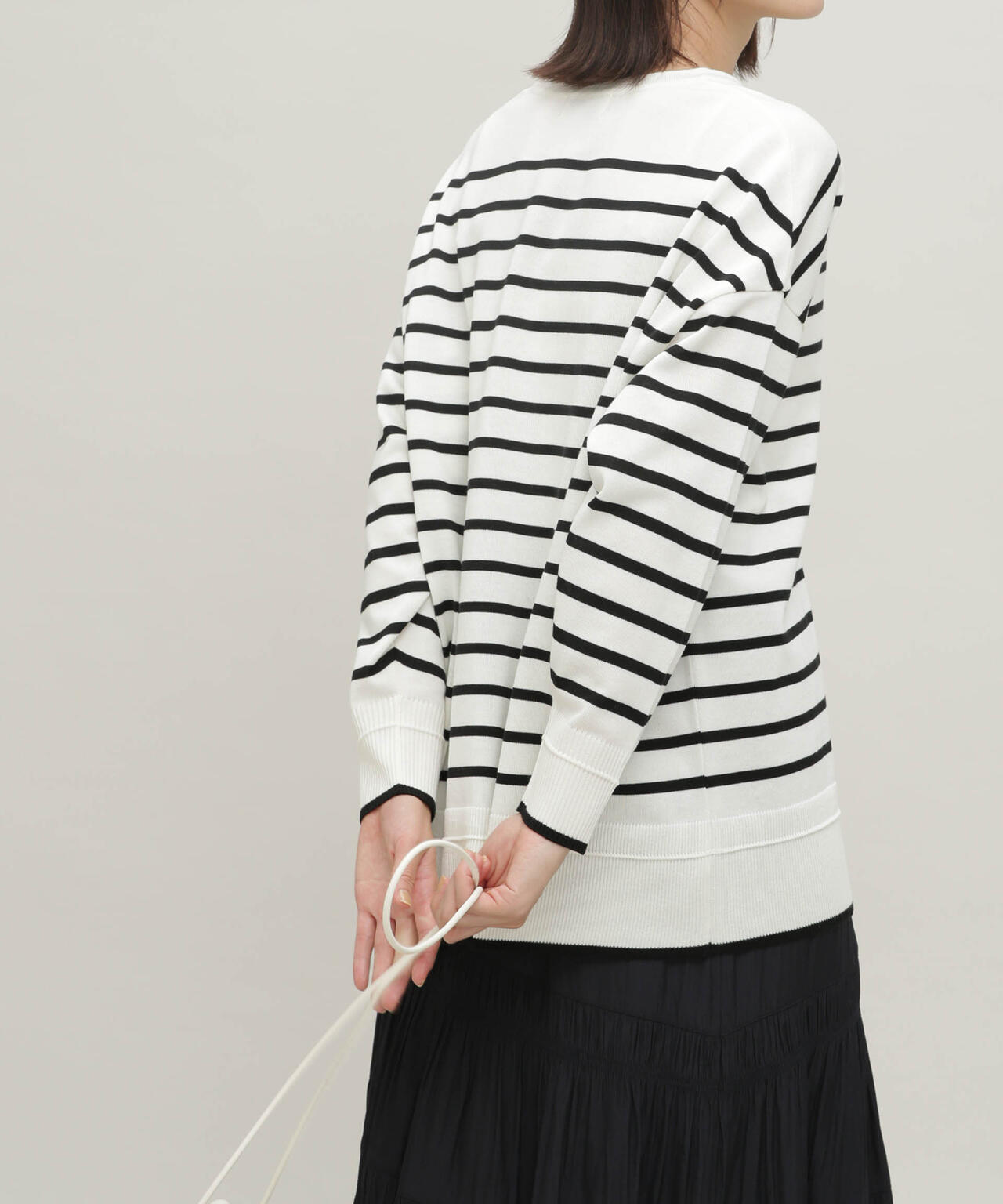 LB.03/思いきり洗えるニット スキッパーボーダープルオーバー 6693122304