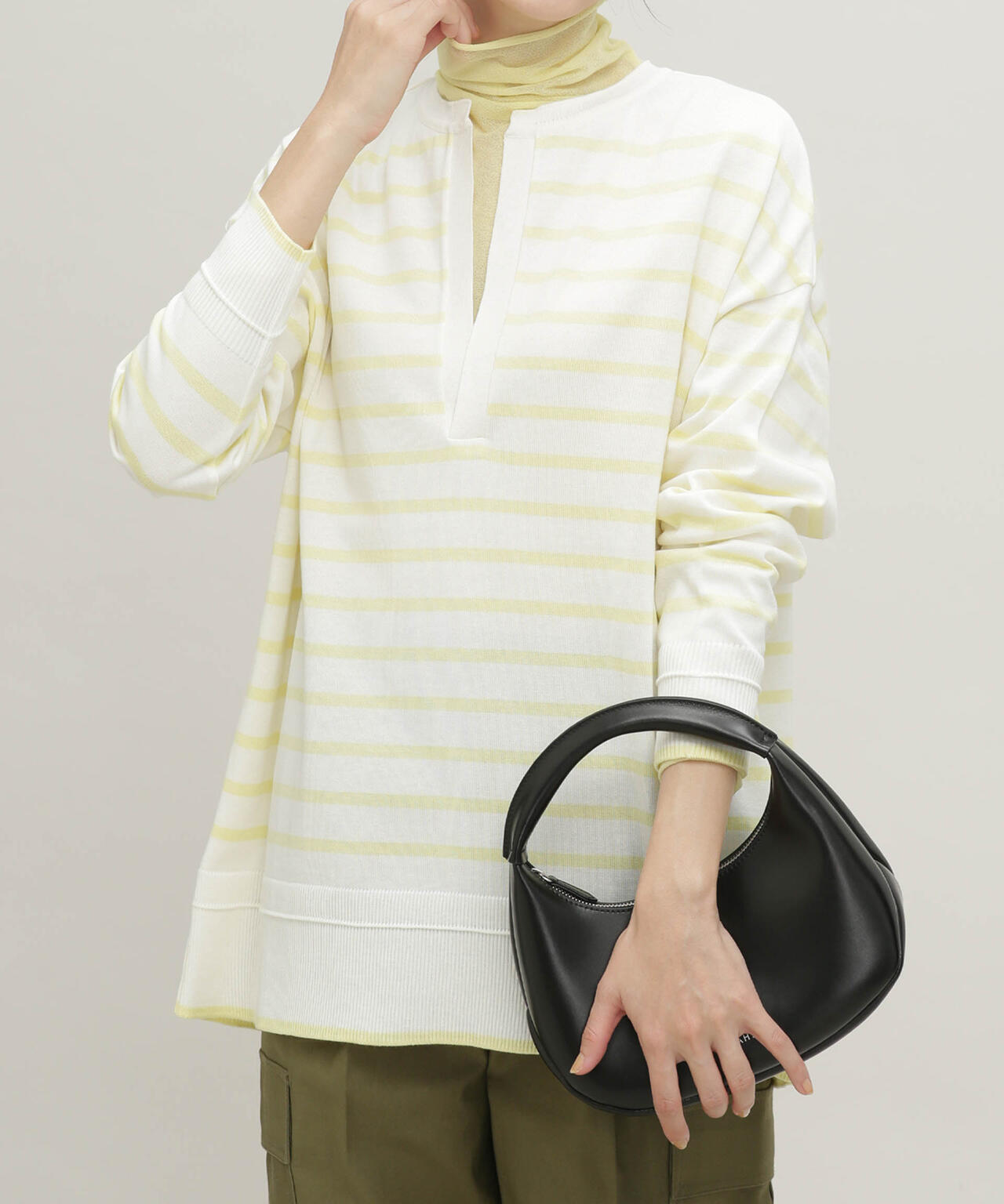 LB.03/思いきり洗えるニット スキッパーボーダープルオーバー 6693122304