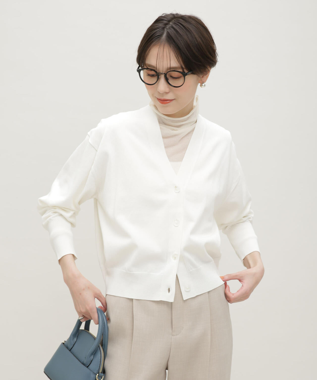 LB.03/GIZA強撚コットンカーディガン 6693122324