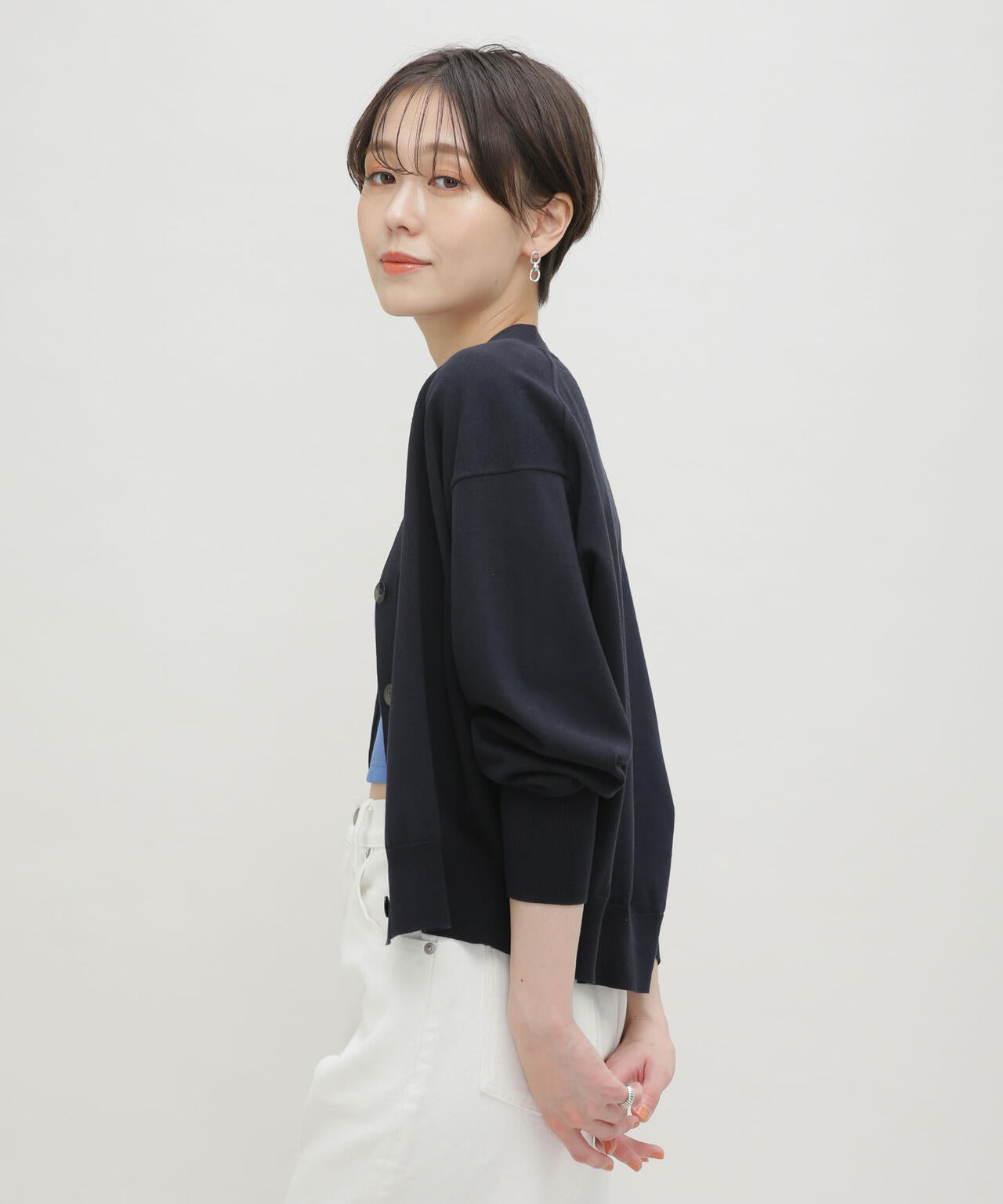 LB.03/GIZA強撚コットンカーディガン 6693122324