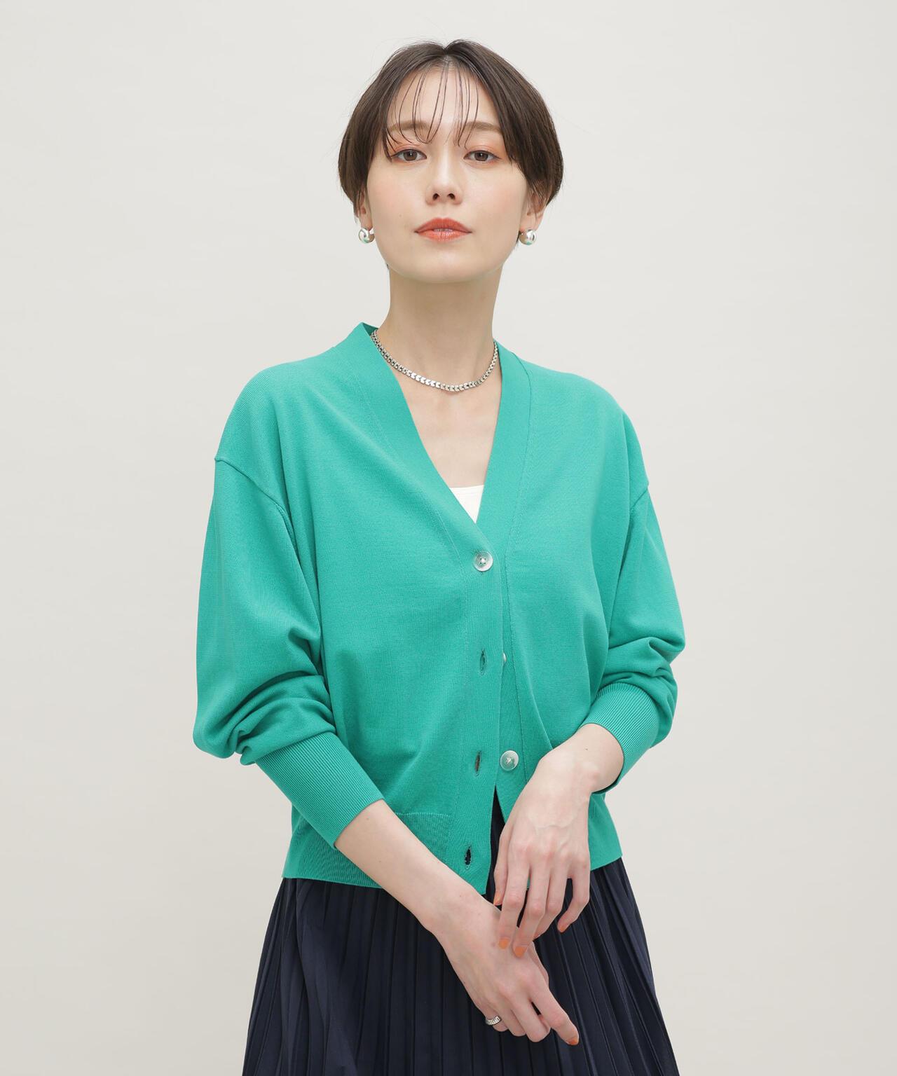 LB.03/GIZA強撚コットンカーディガン 6693122324