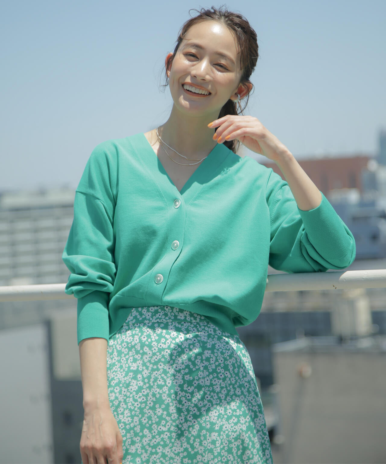 LB.03/GIZA強撚コットンカーディガン 6693122324