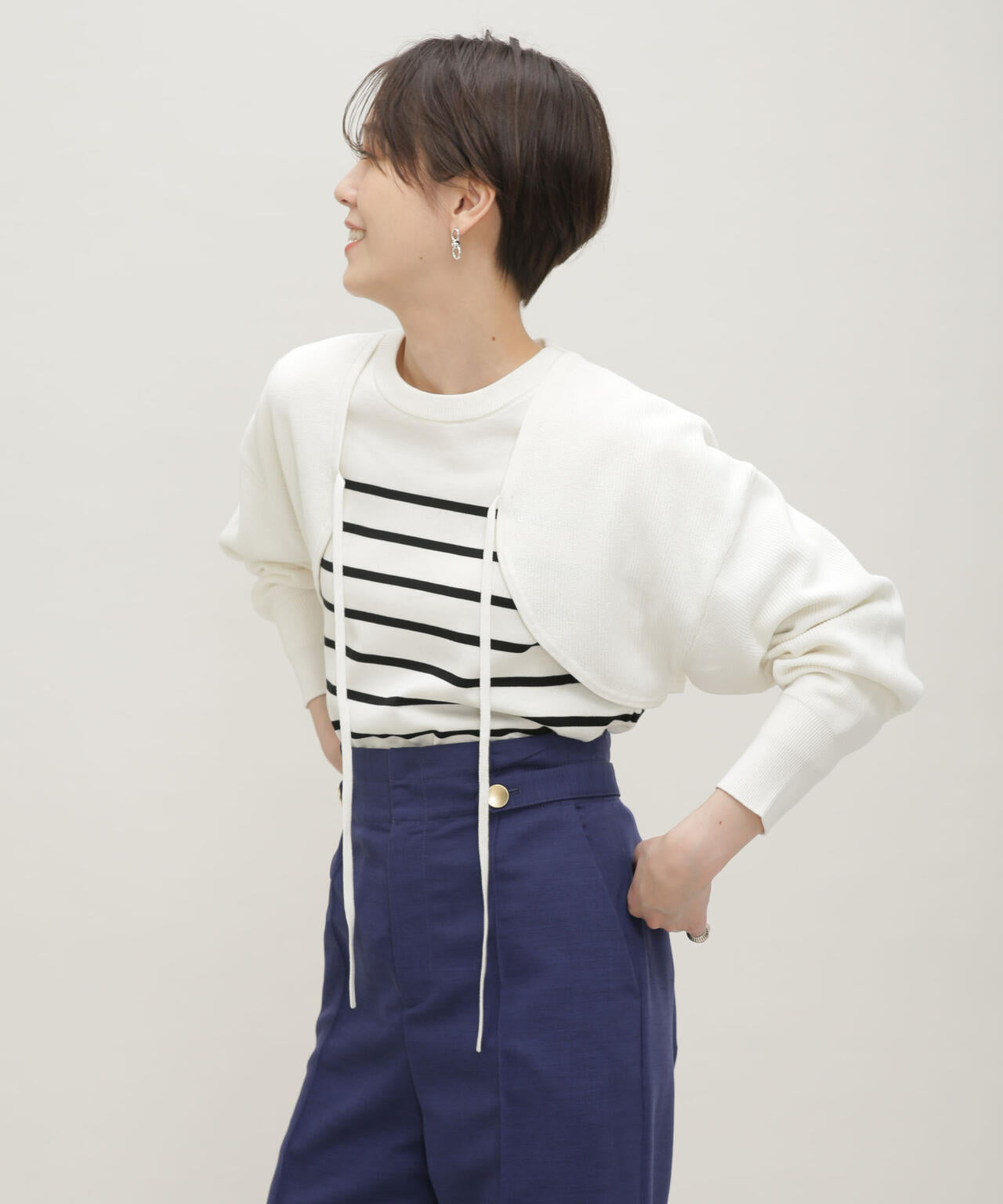 LB.03/GIZA強撚コットンボレロ 6693122325