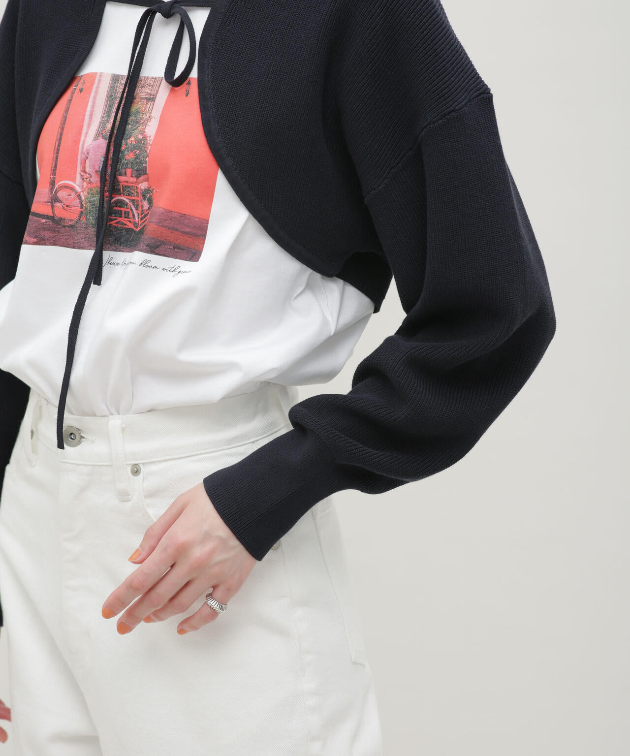 LB.03/GIZA強撚コットンボレロ 6693122325