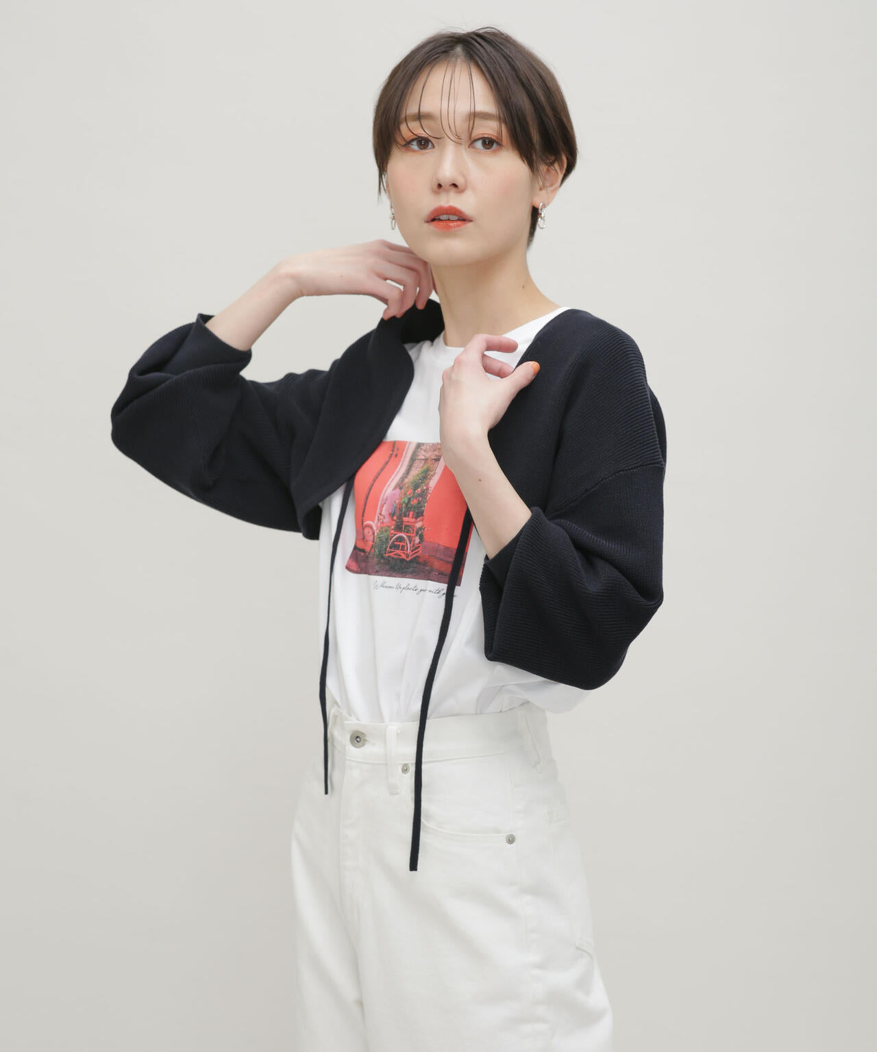 LB.03/GIZA強撚コットンボレロ 6693122325