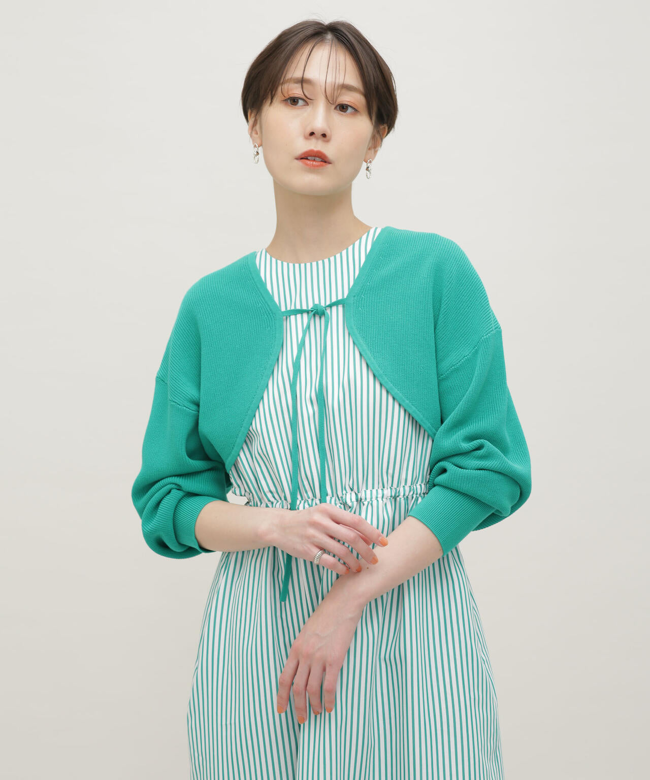 LB.03/GIZA強撚コットンボレロ 6693122325