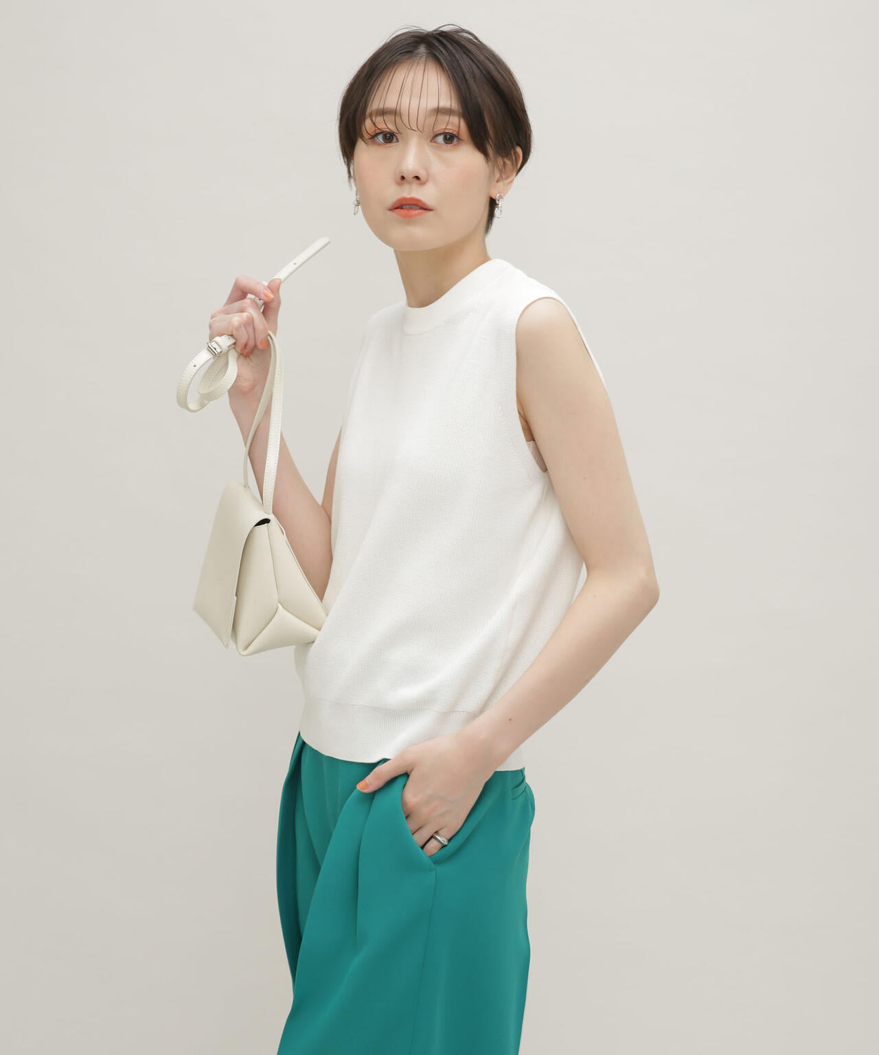 LB.03/GIZA強撚コットンノースリーブニット 6693122326