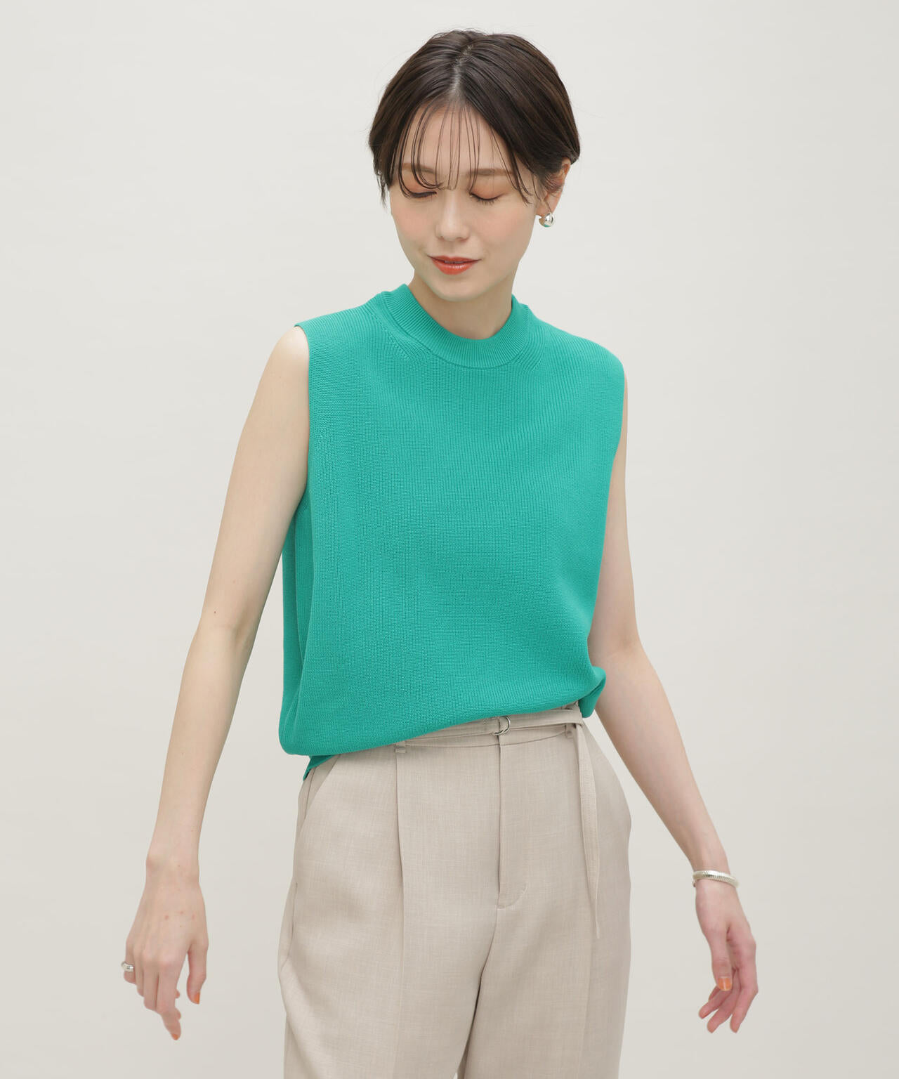 LB.03/GIZA強撚コットンノースリーブニット 6693122326