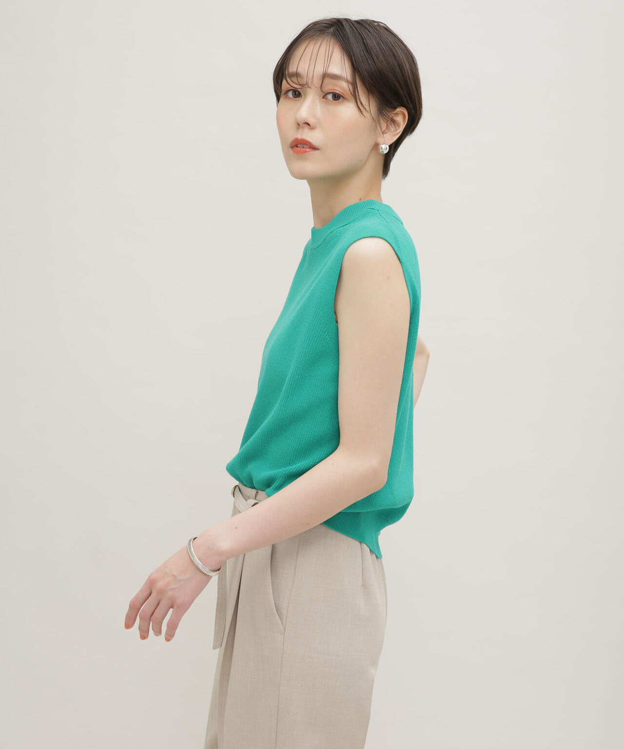 LB.03/GIZA強撚コットンノースリーブニット 6693122326