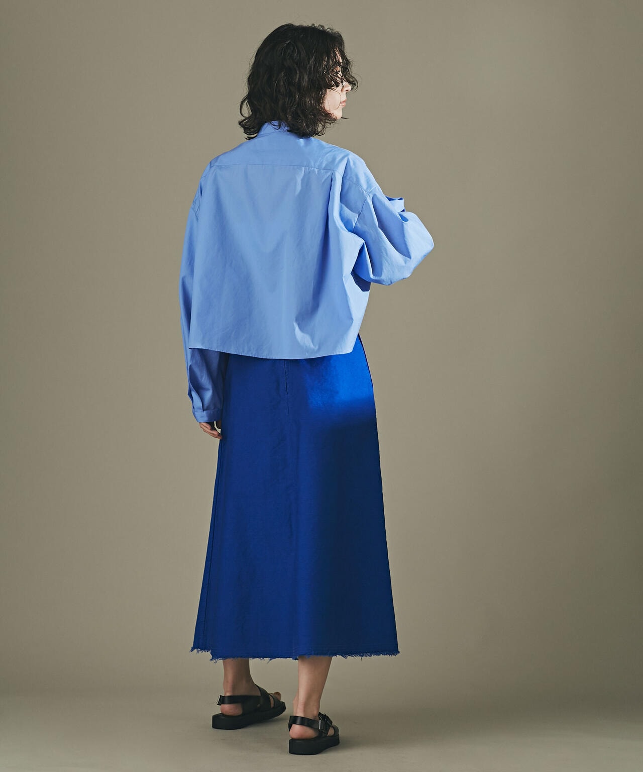 モールスキンガーメントダイフレアスカート 6693130309