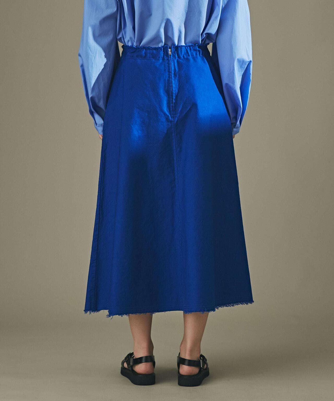 モールスキンガーメントダイフレアスカート 6693130309