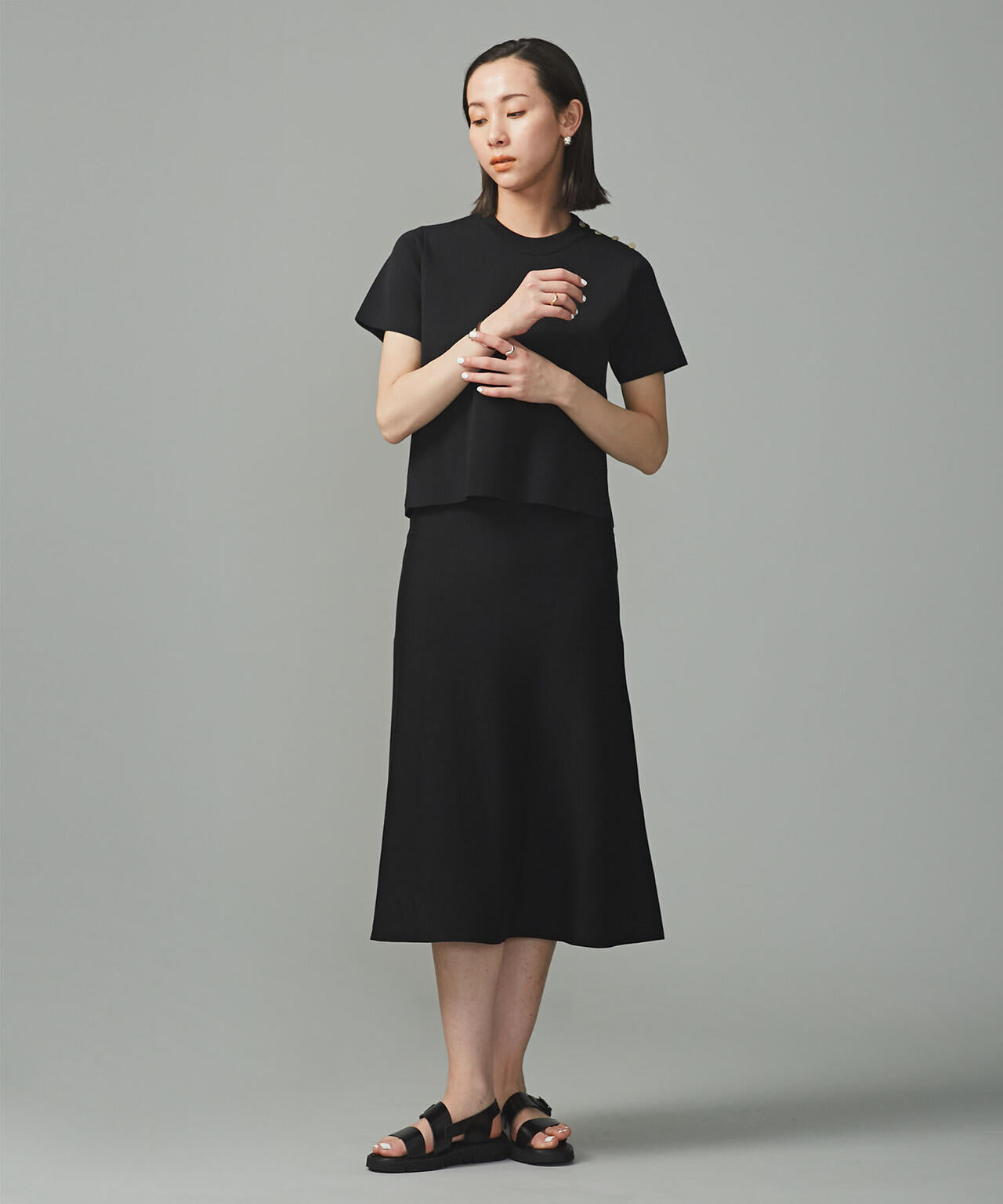 LB.01/スムース編みニットフレアスカート 6693130312