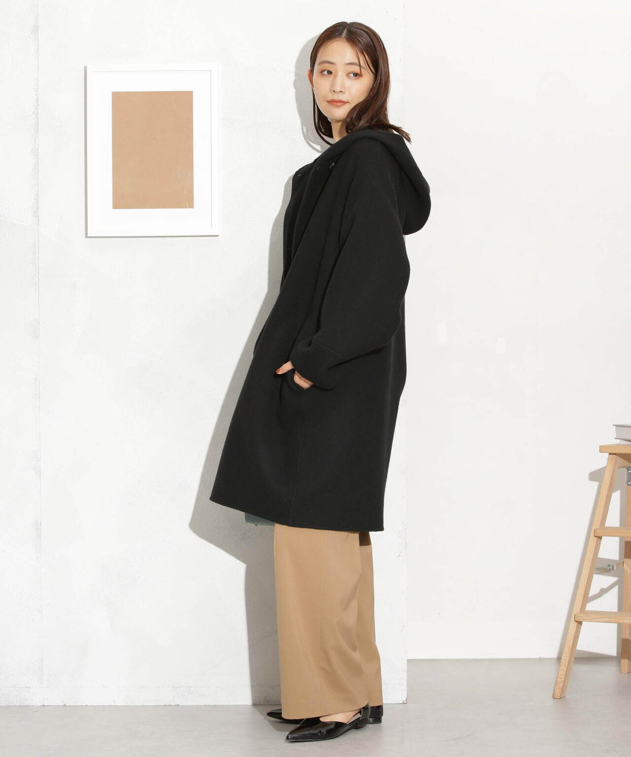 スーパー140ウールリバーフードコート 6693211302