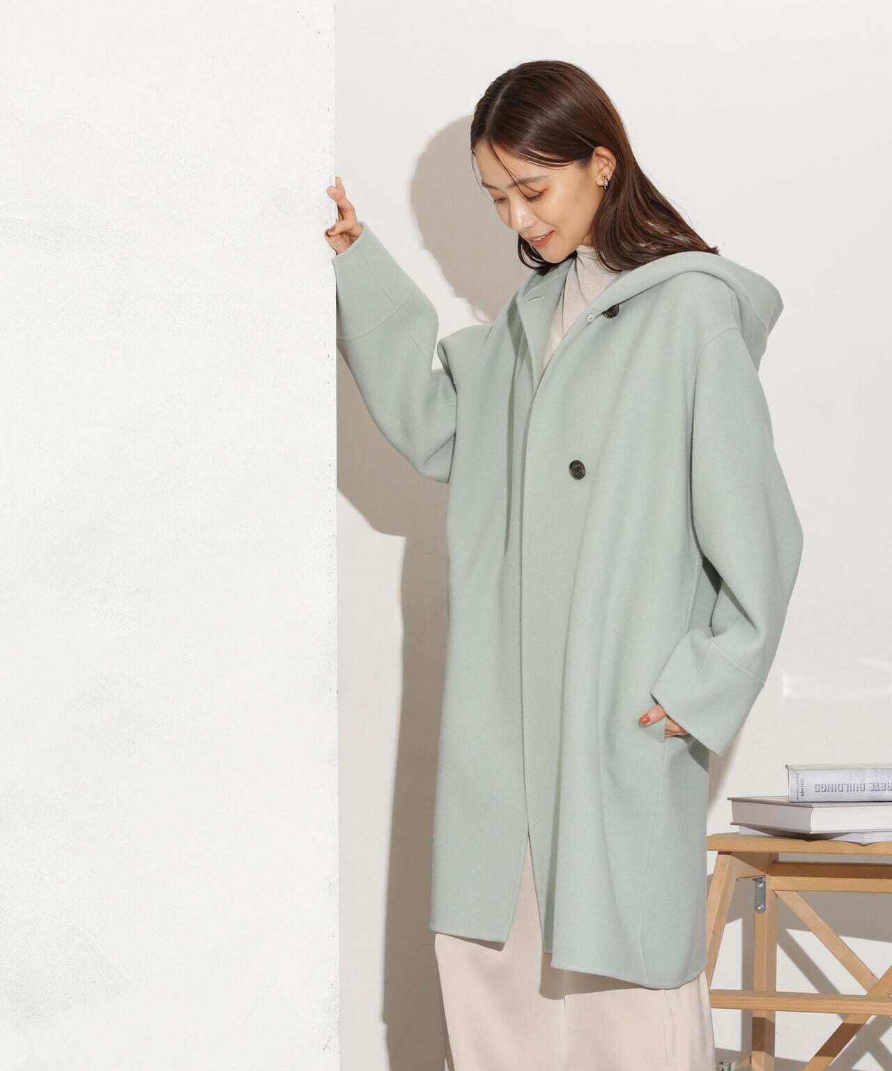 スーパー140ウールリバーフードコート 6693211302