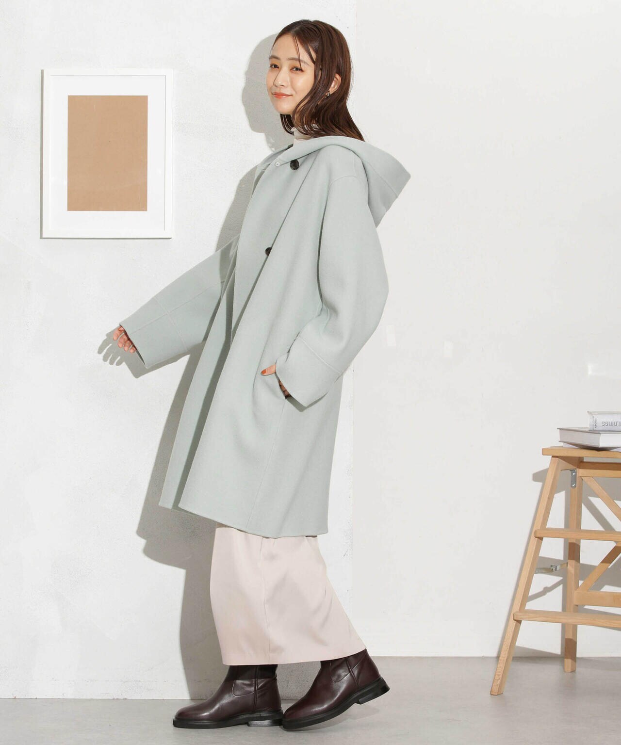 スーパー140ウールリバーフードコート 6693211302