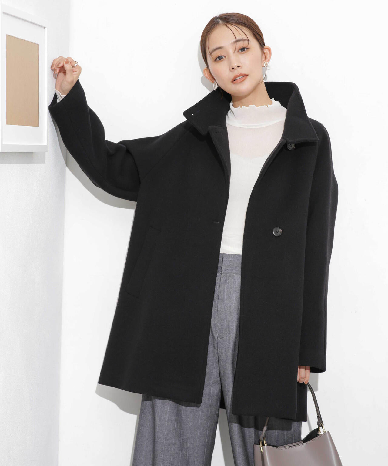 MANTECO BIBYE スタンドカラーコート 6693211306