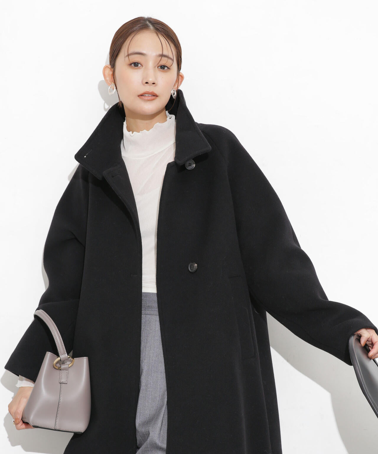 MANTECO BIBYE スタンドカラーコート 6693211306