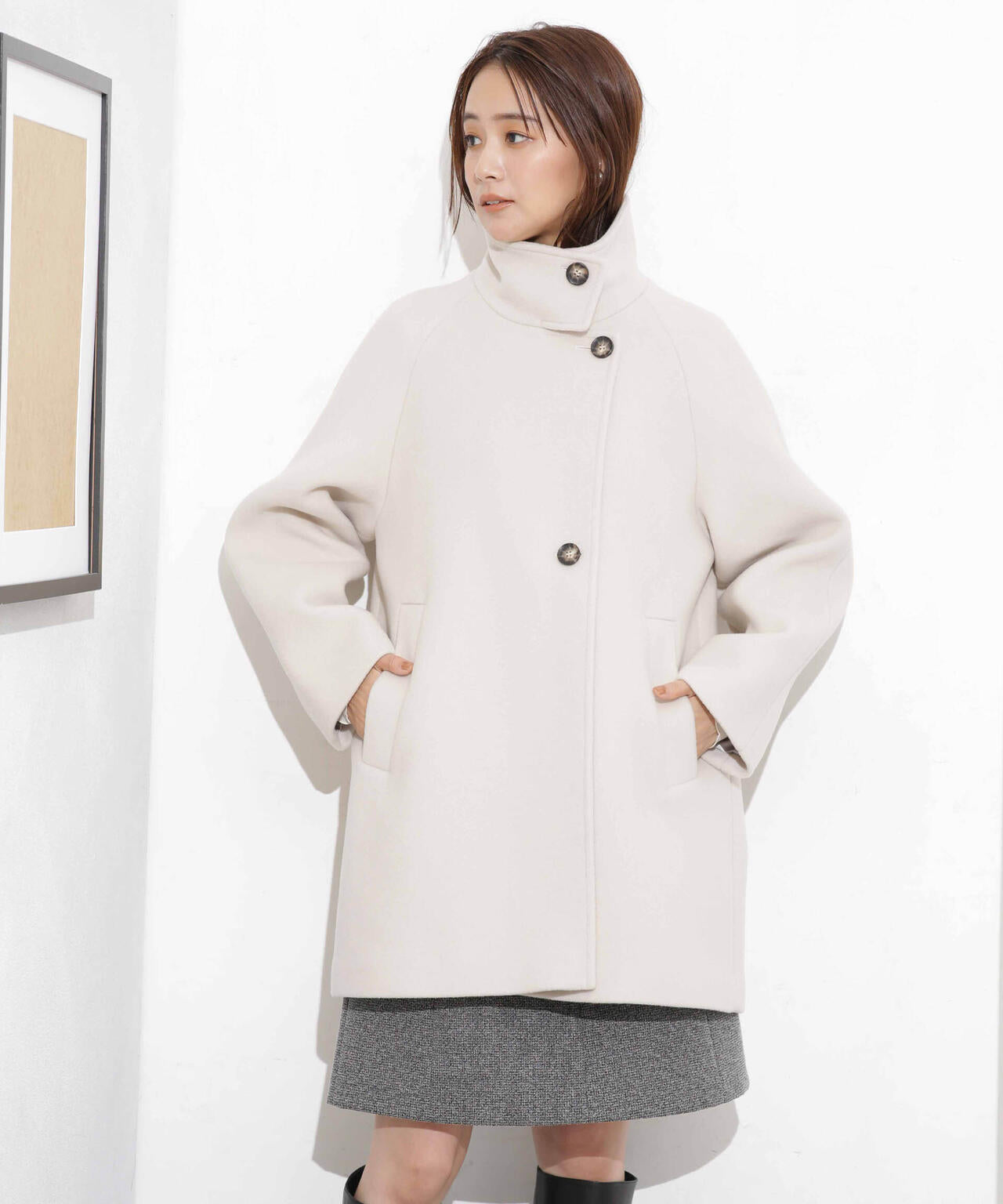 MANTECO BIBYE スタンドカラーコート 6693211306