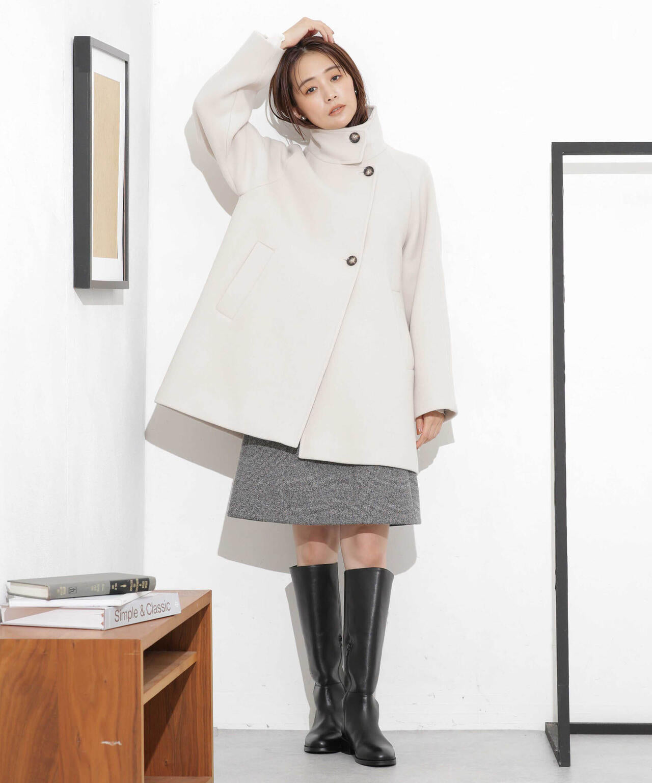 MANTECO BIBYE スタンドカラーコート 6693211306