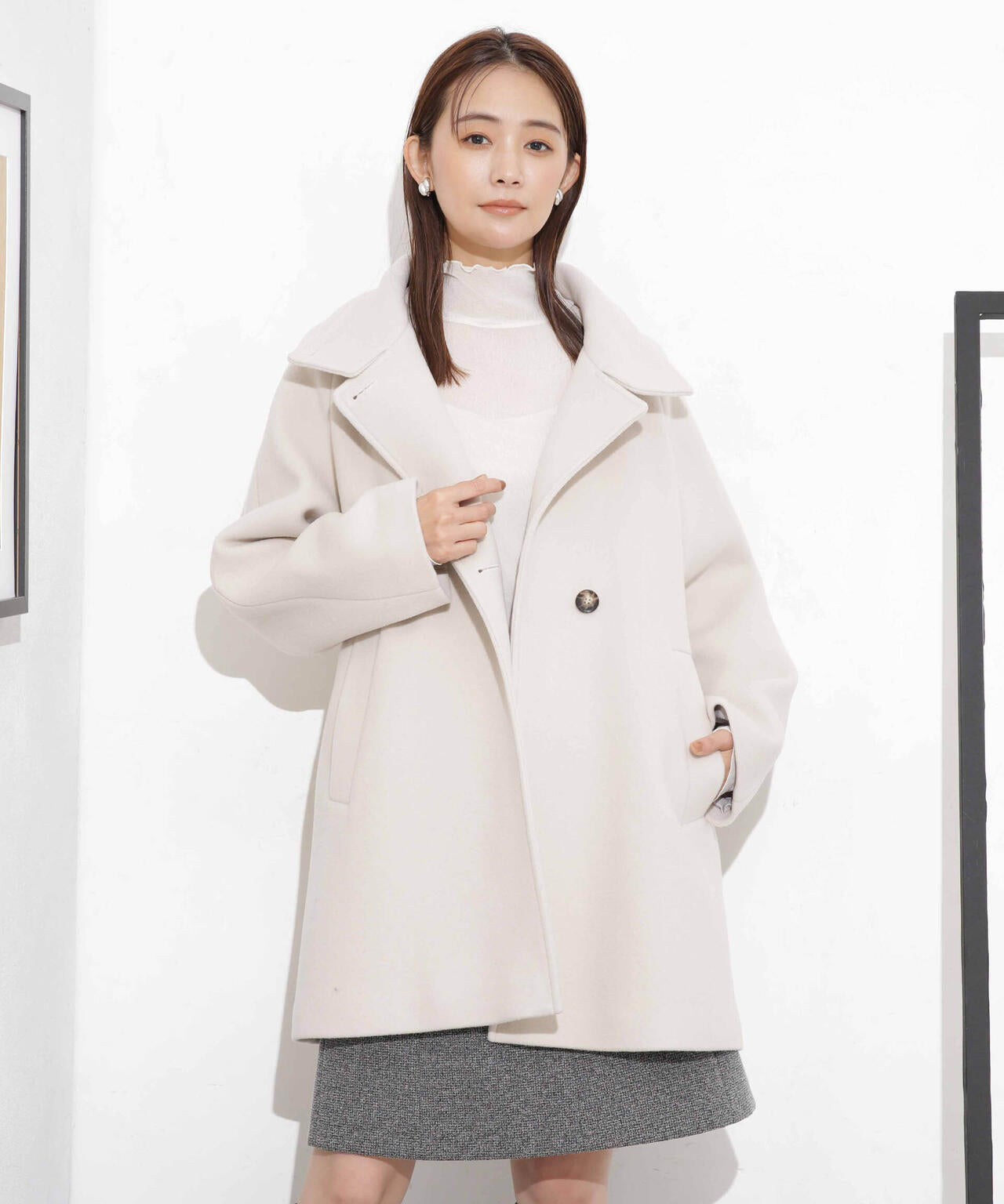 MANTECO BIBYE スタンドカラーコート 6693211306