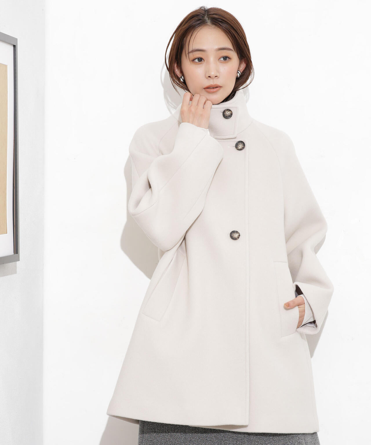 MANTECO BIBYE スタンドカラーコート 6693211306