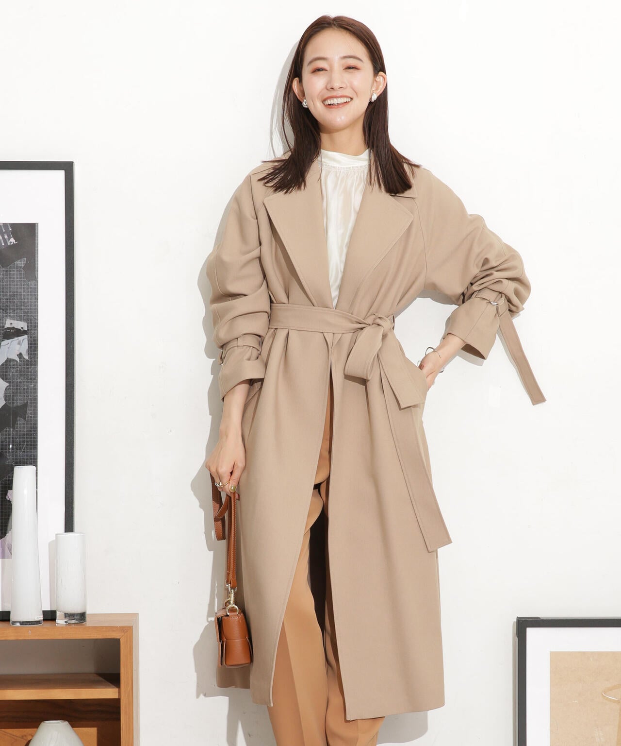 新品！ナノ・ユニバース ベルテッドカルゼコート ベルテッドカルゼコート