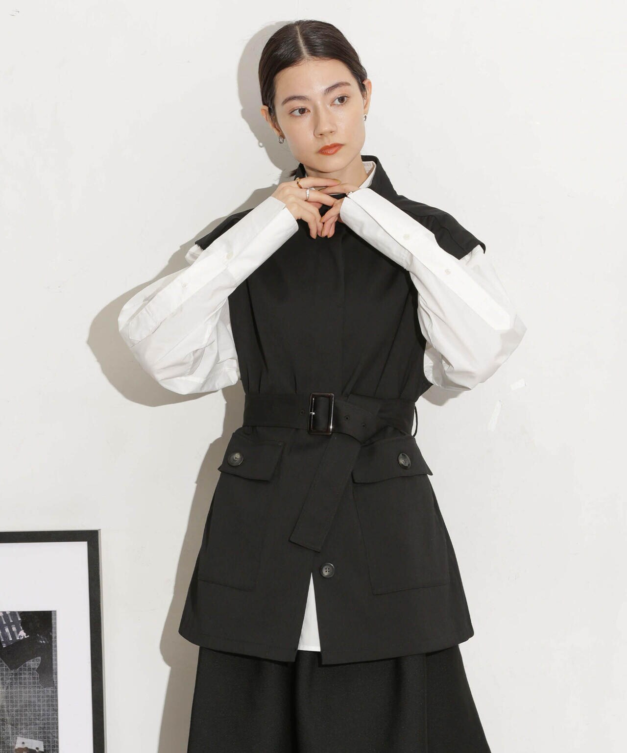 ベルト付きスタンドベスト 6693216303