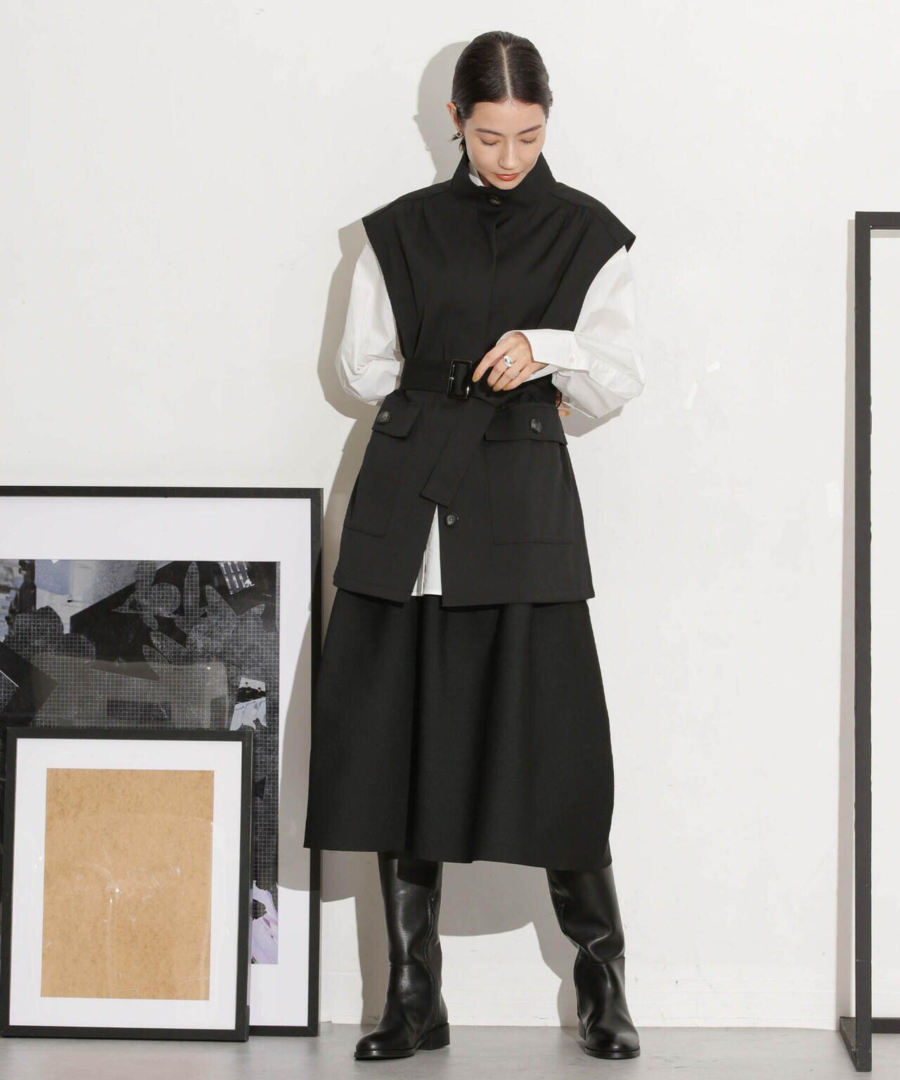 ベルト付きスタンドベスト 6693216303