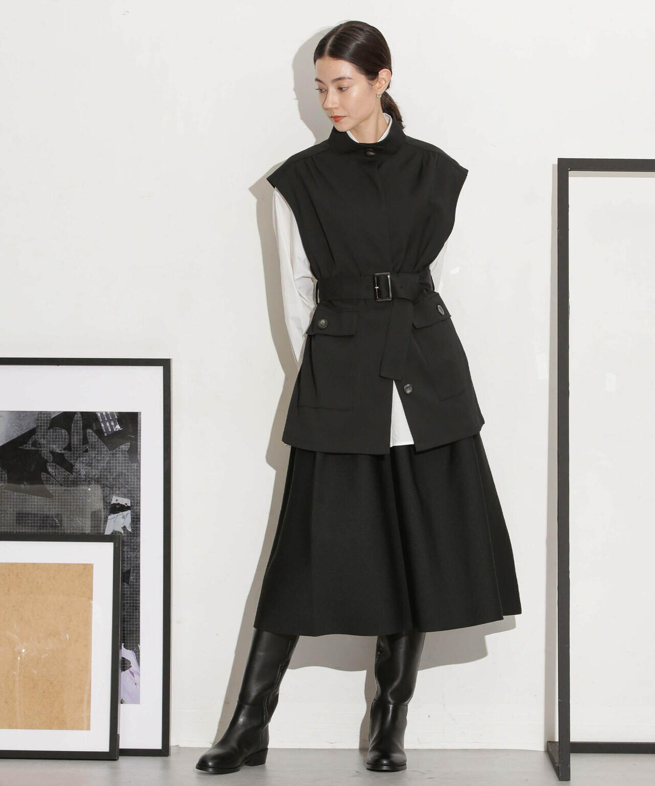 ベルト付きスタンドベスト 6693216303