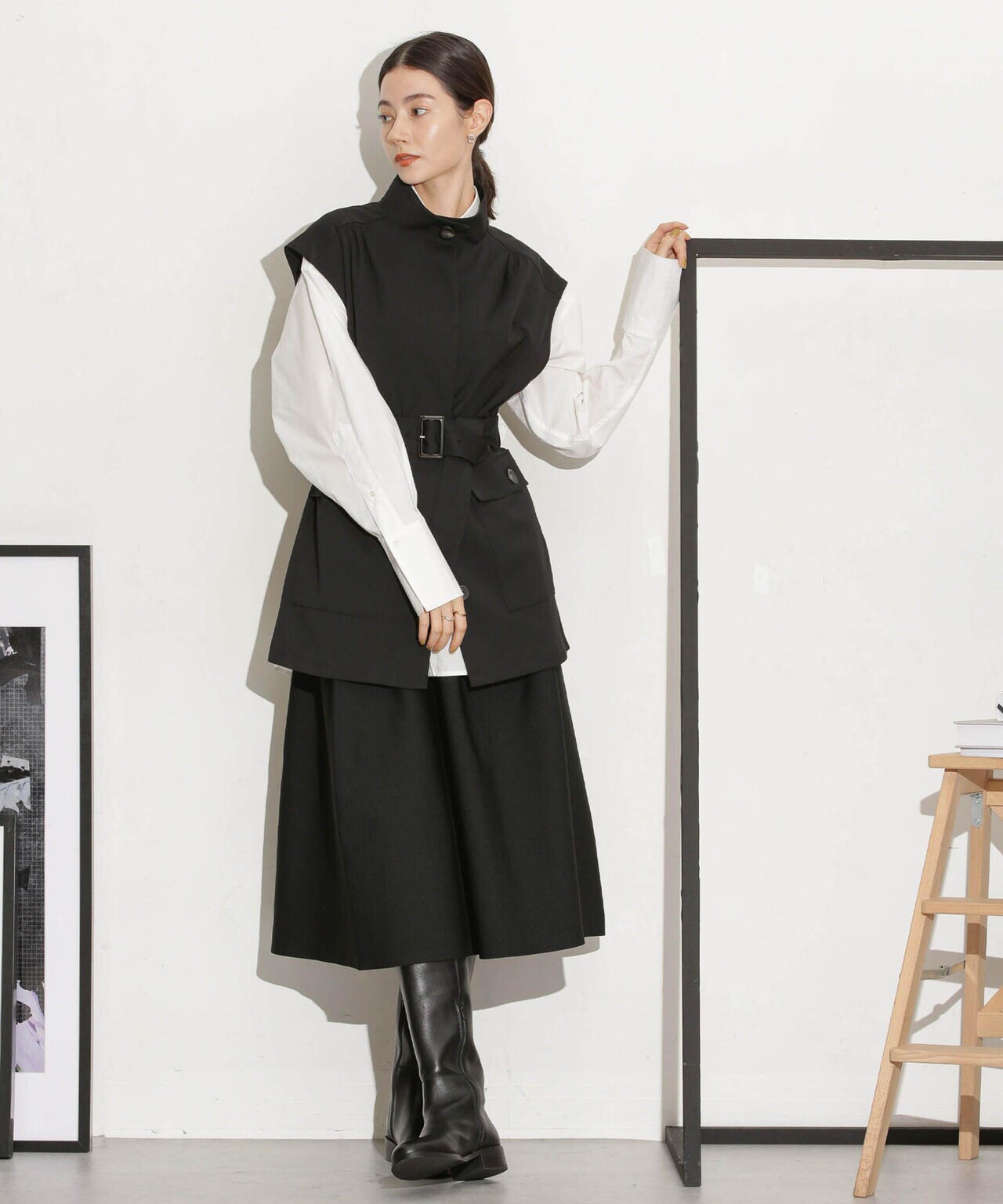 ベルト付きスタンドベスト 6693216303