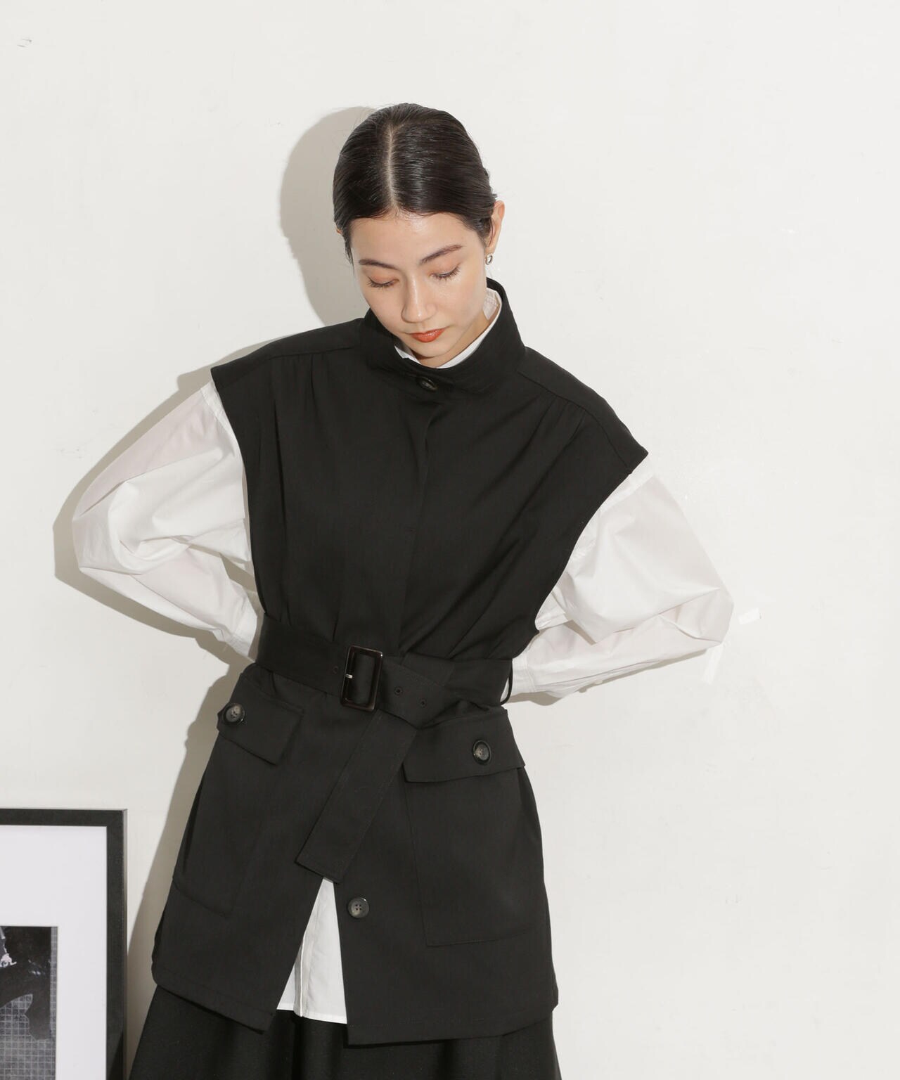 ベルト付きスタンドベスト 6693216303