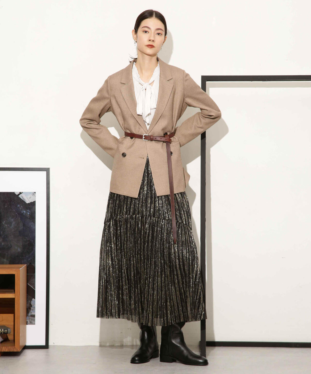 ツイードダブルジャケット(セットアップ可) 6693216307