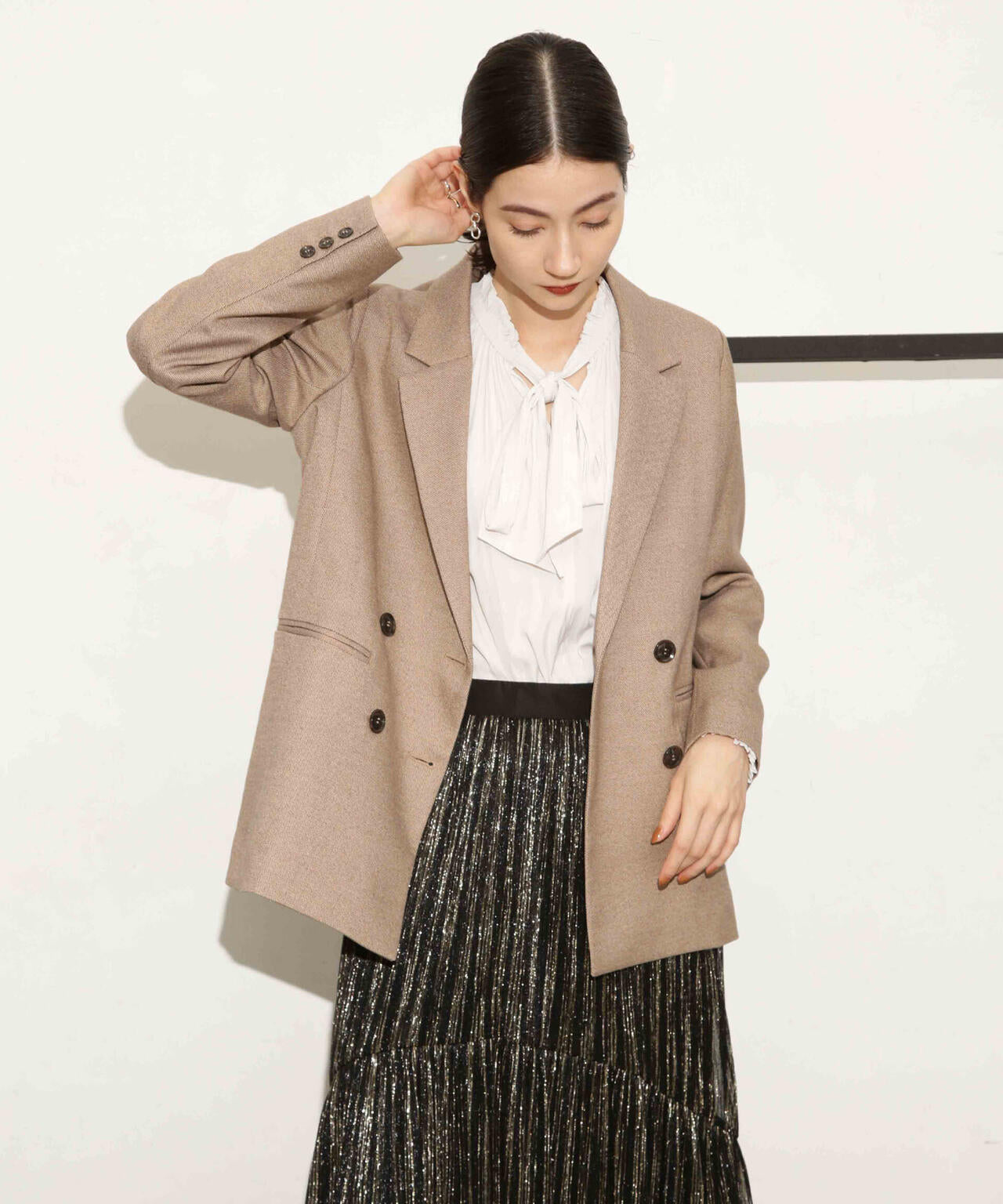 ツイードダブルジャケット(セットアップ可) 6693216307