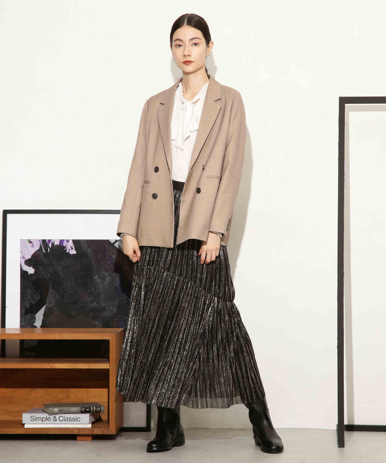 ツイードダブルジャケット(セットアップ可) 6693216307