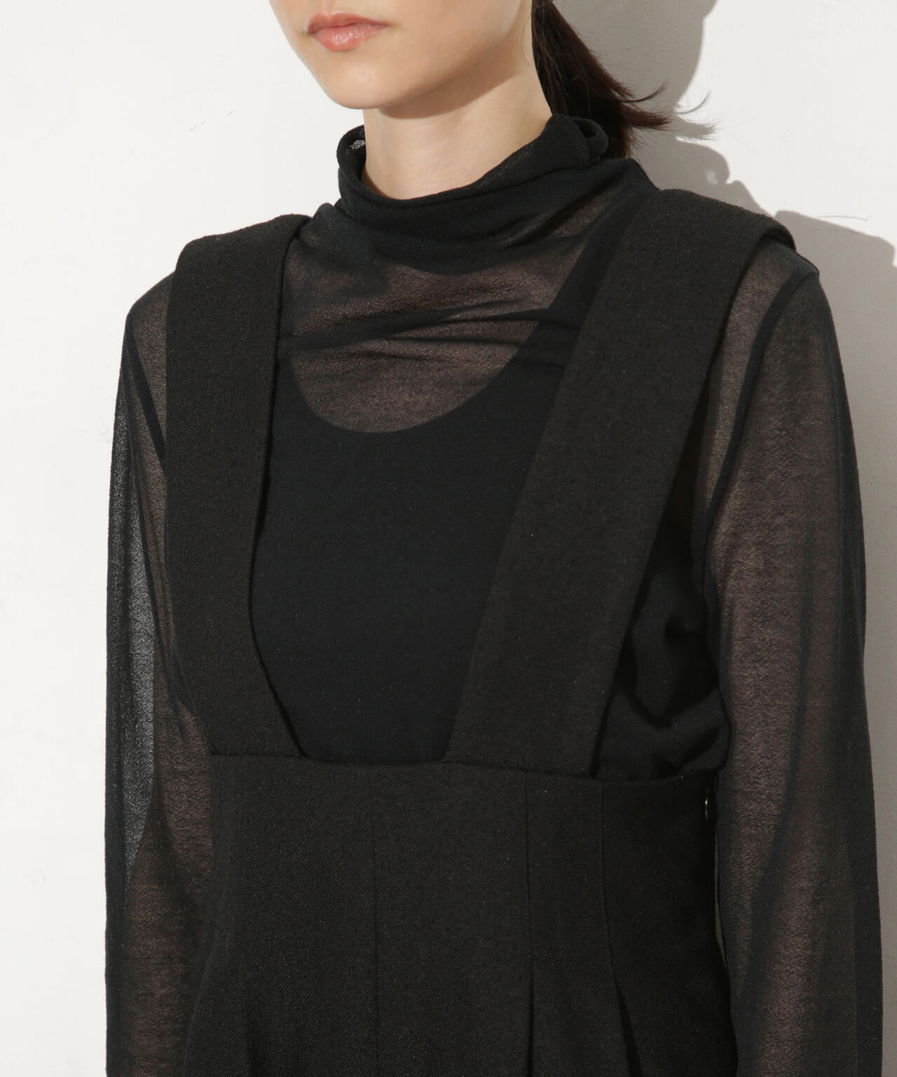 ハイウエストツイードサロペット 6693219317