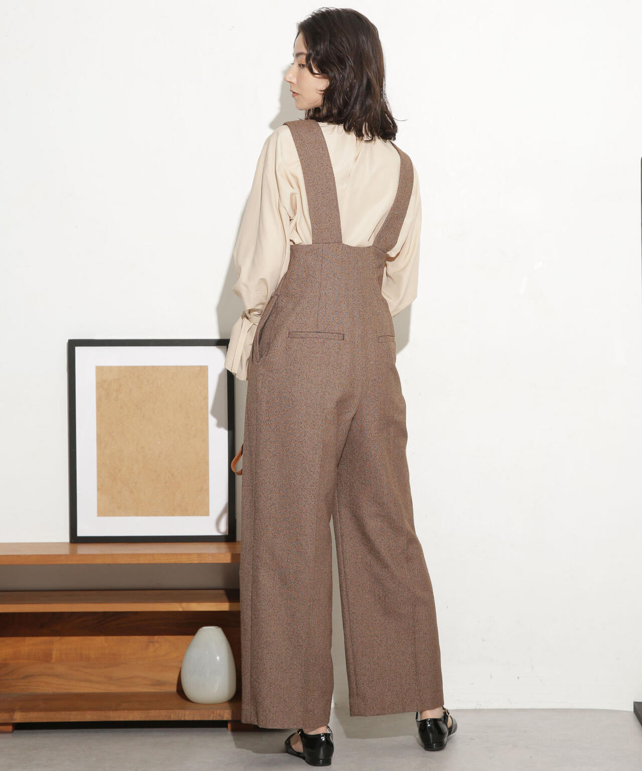 ハイウエストツイードサロペット 6693219317