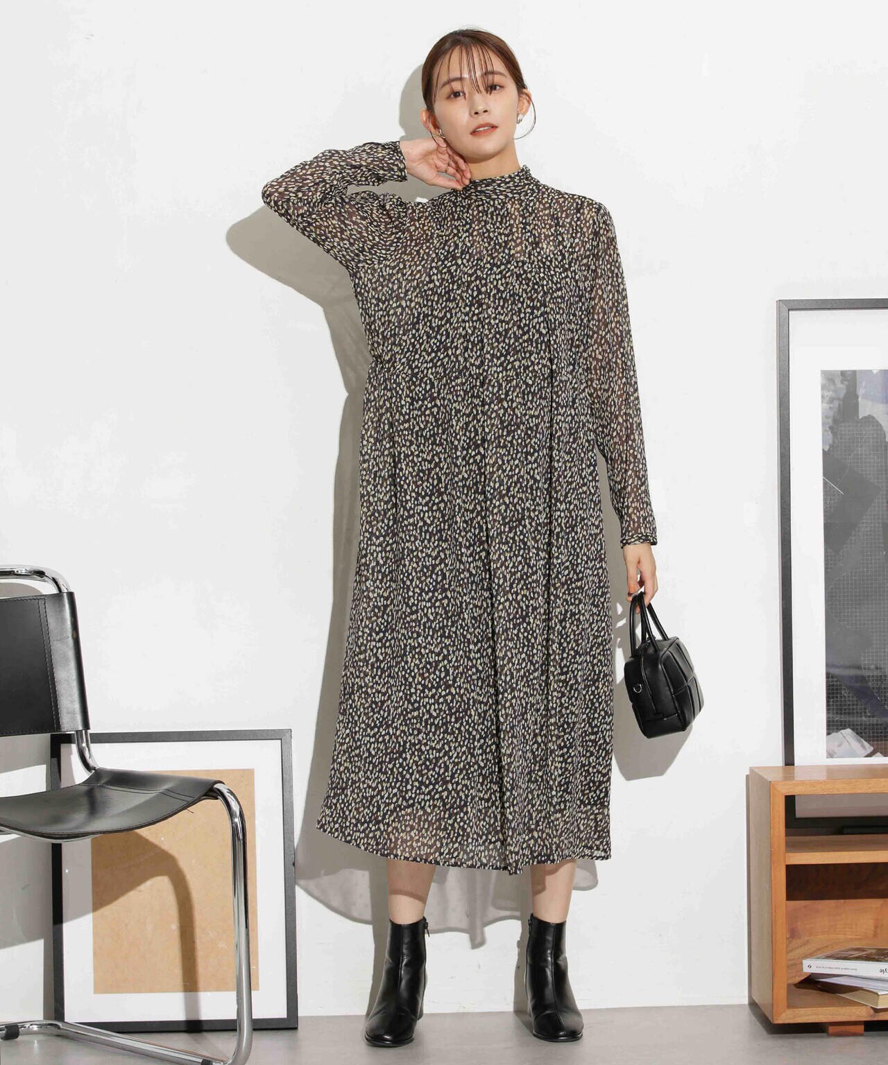 フィルムドットシフォンタックワンピース 6693219320