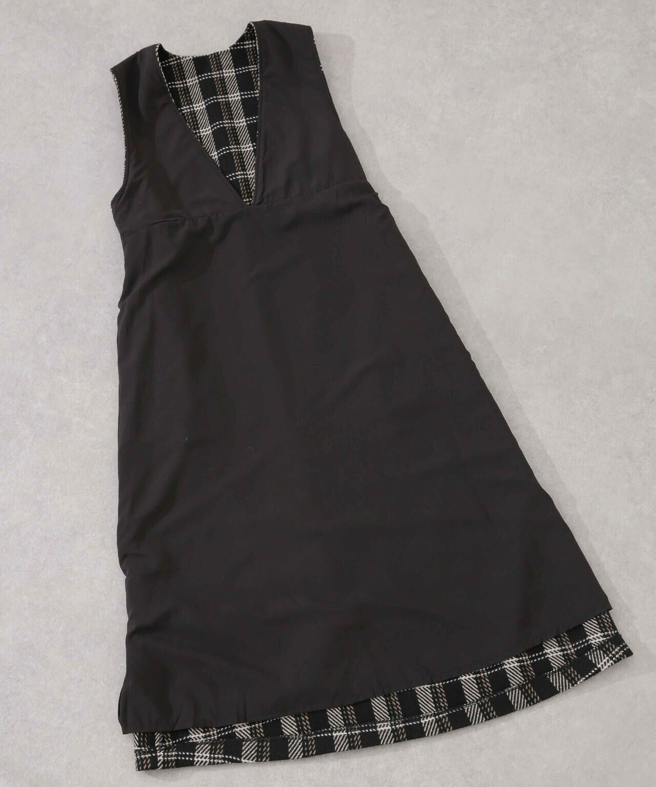 ビッグチェックVネックワンピース 6693219325