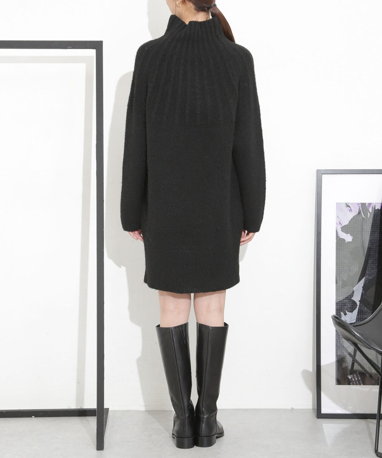 求心編みタートルニットワンピース 6693219331