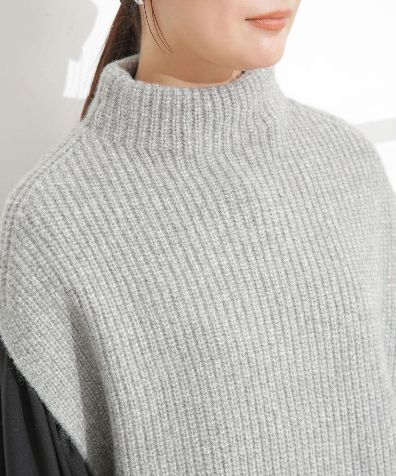 シャツワンピース+ニットベストセット 6693219332