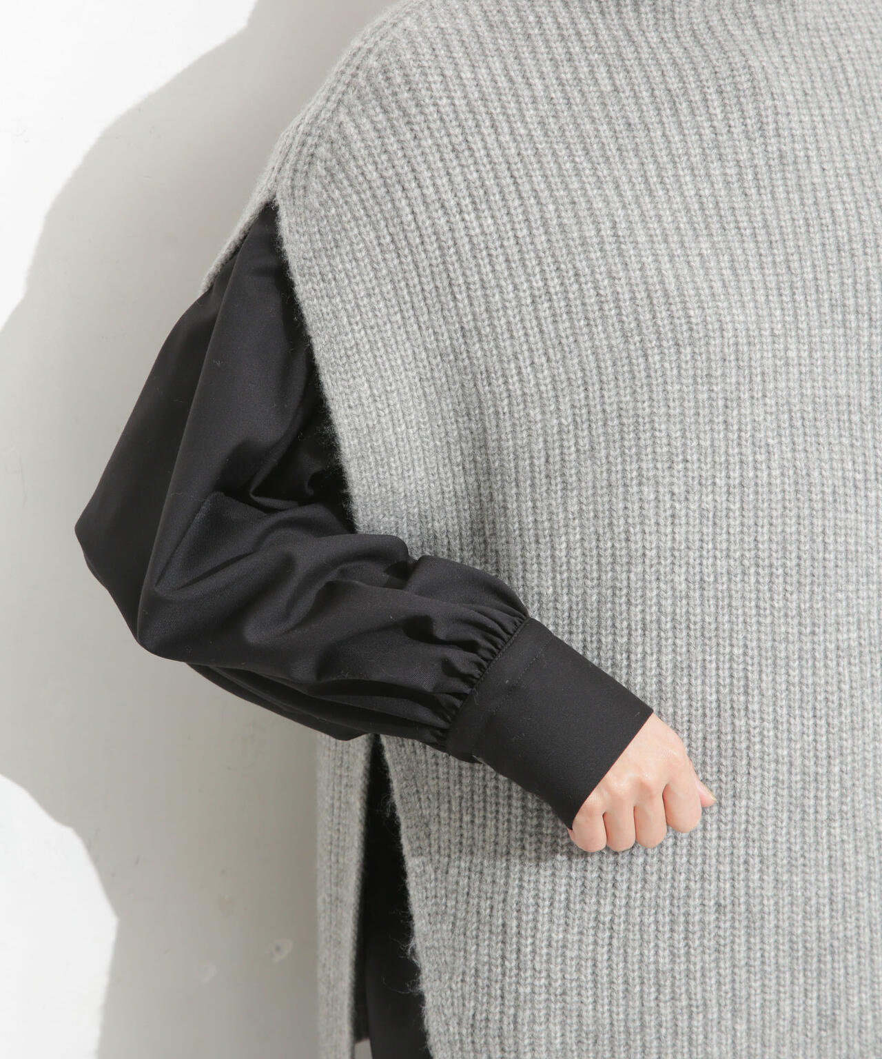 シャツワンピース+ニットベストセット 6693219332