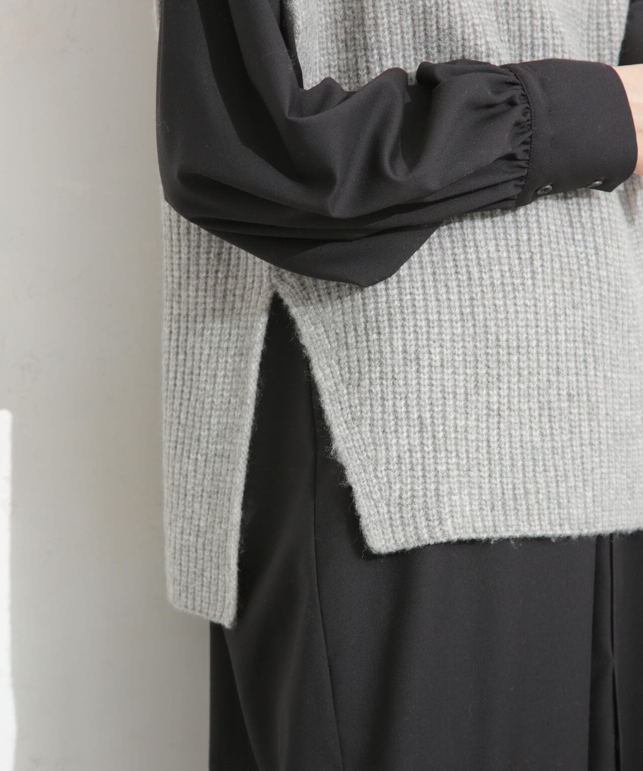 シャツワンピース+ニットベストセット 6693219332