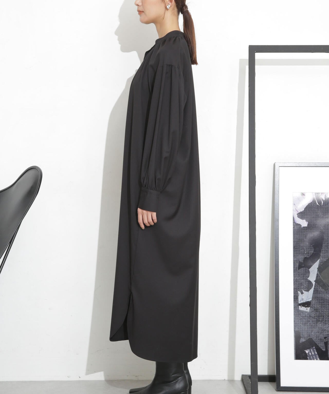 シャツワンピース+ニットベストセット 6693219332