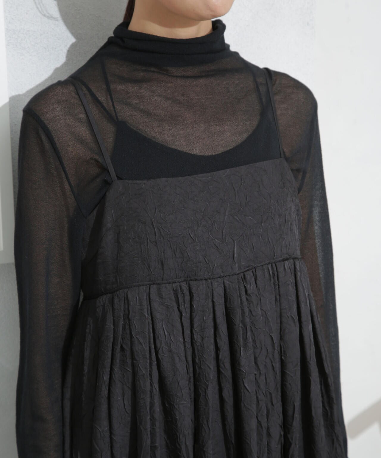 キャッチワッシャーツイルキャミワンピ―ス 6693219333