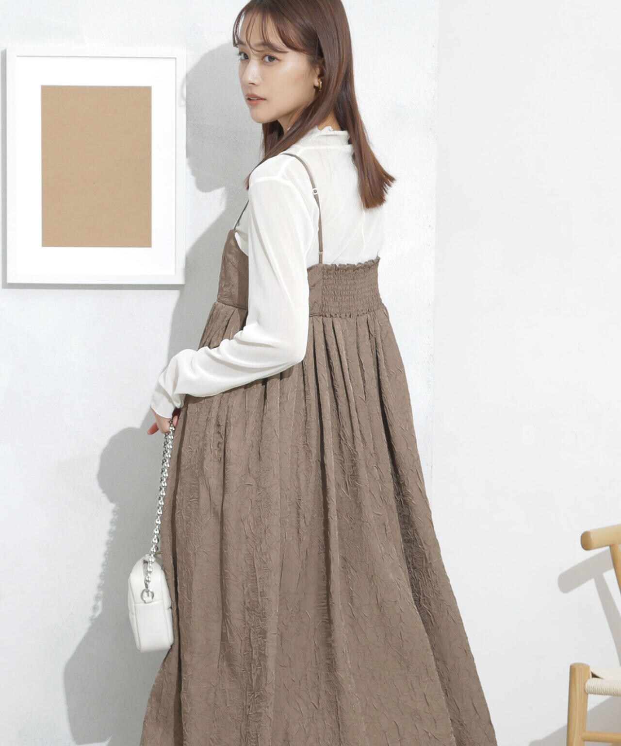 キャッチワッシャーツイルキャミワンピ―ス 6693219333