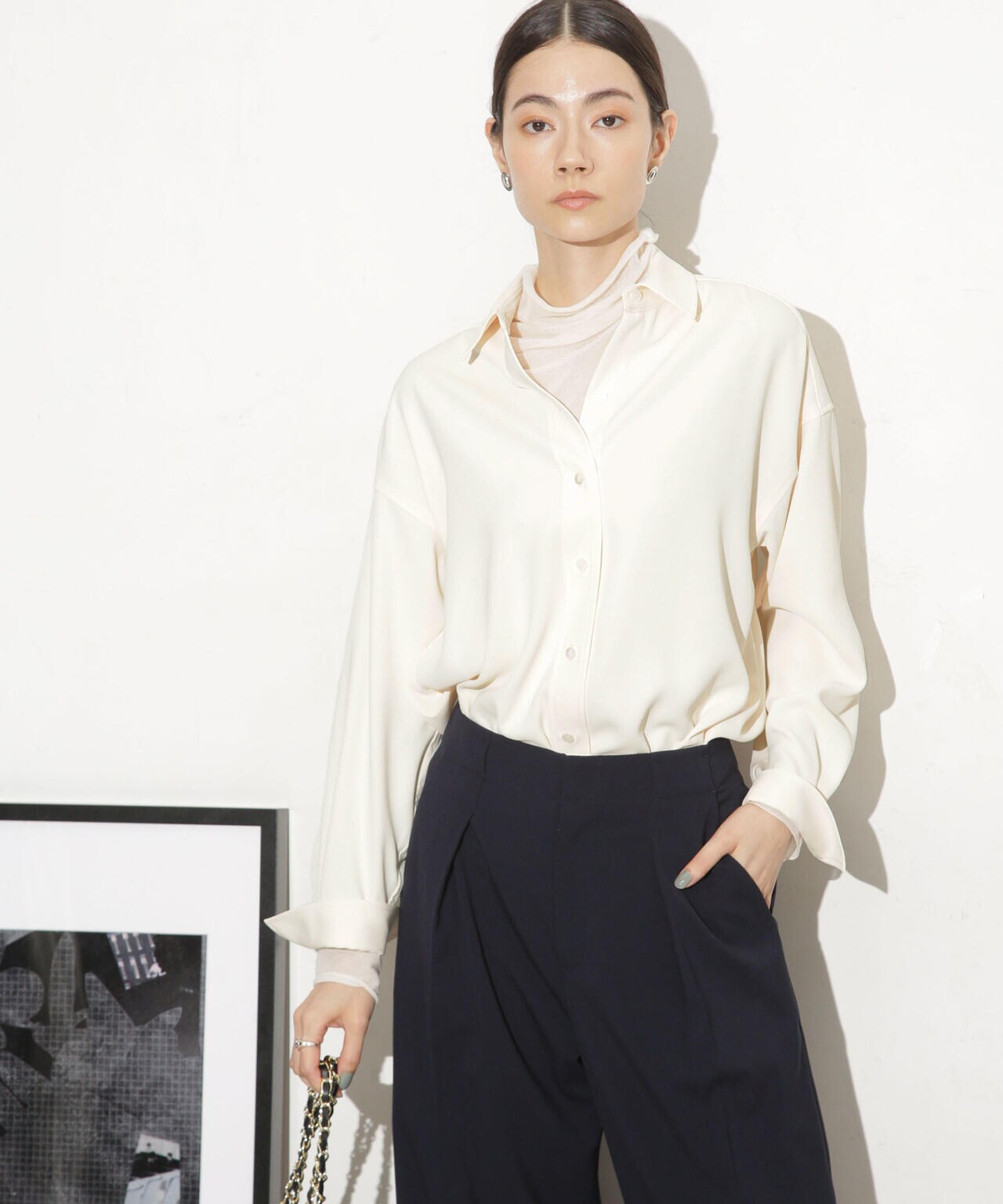 バッククロスドレープシャツ 6693220309