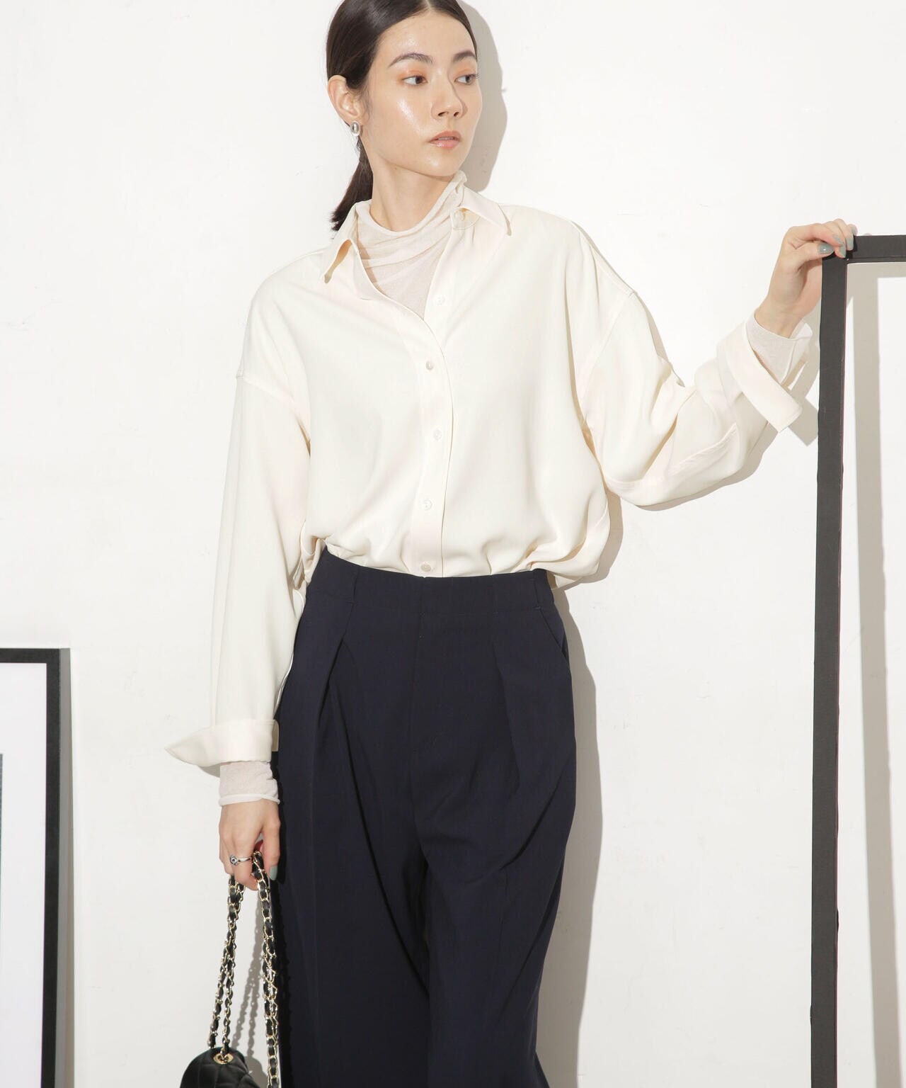 バッククロスドレープシャツ 6693220309